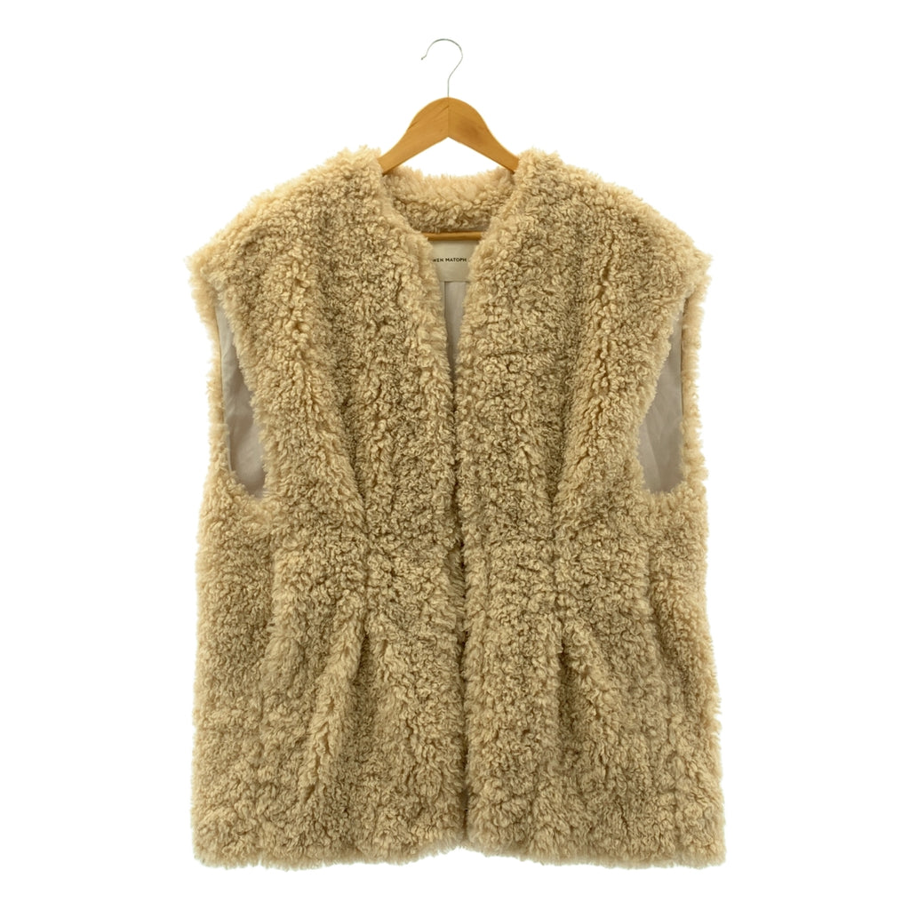 【美品】  AEWEN MATOPH / イウエンマトフ | フェイクファー ベスト | F | ベージュ | レディース