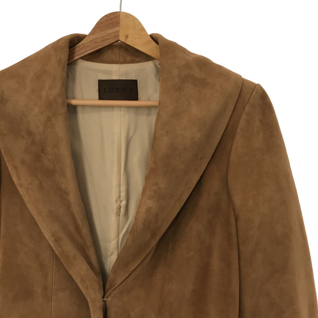 LOEWE / ロエベ | スエードチェスターコート | 38 | ライトブラウン | レディース