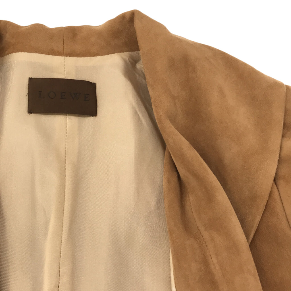 LOEWE / ロエベ | スエードチェスターコート | 38 | ライトブラウン | レディース