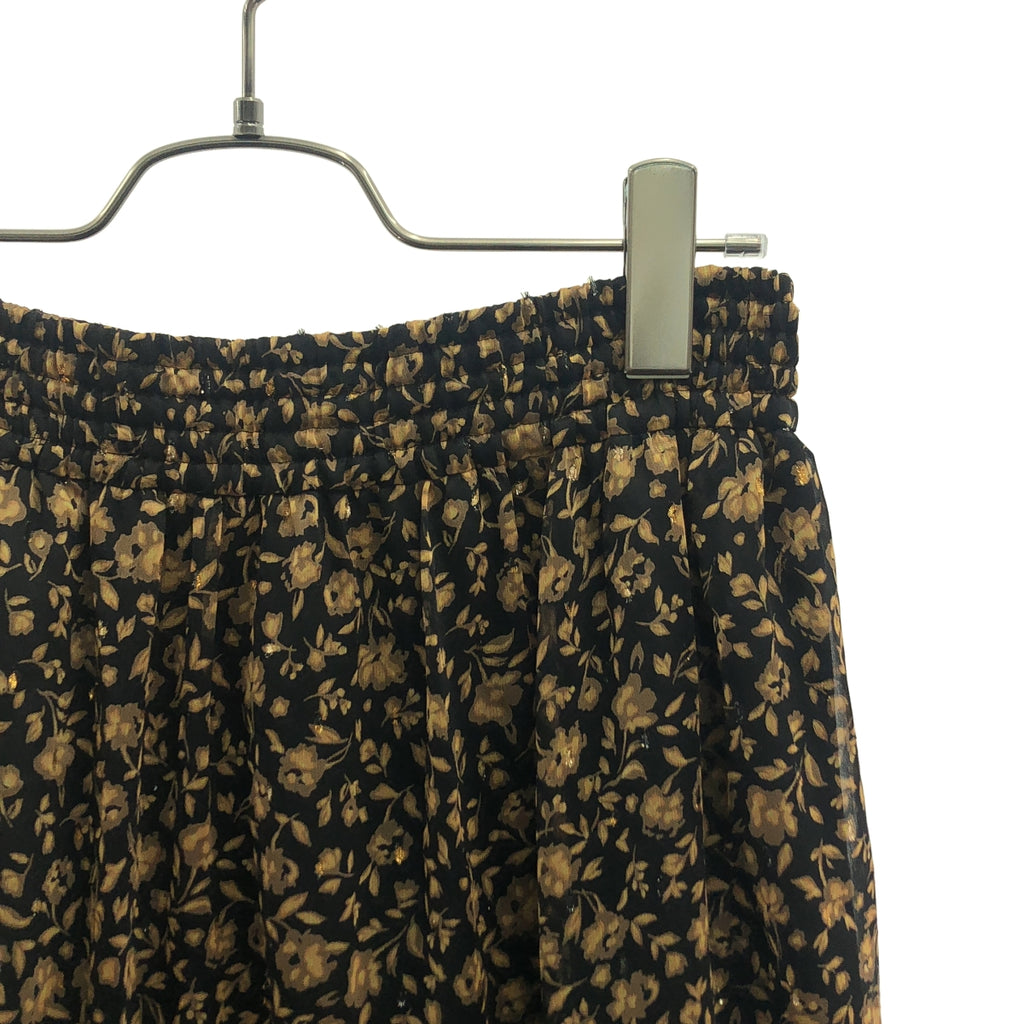 巴黎第一區 | 印花薄紗彈性腰荷葉邊蓬蓬裙 / 有襯裡 | 尺寸 38 | 女裝