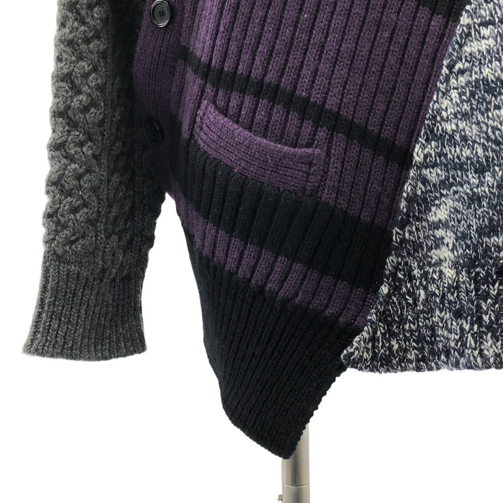 kolor / カラー | 2019AW | ボリューム ミックスウール ニット | 3 | ブラウン/パープル/ブラック | メンズ