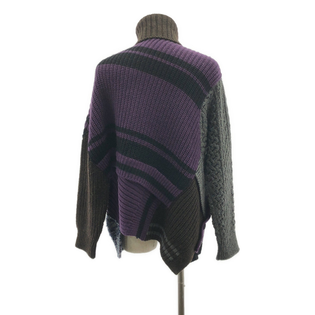 kolor / カラー | 2019AW | ボリューム ミックスウール ニット | 3 | ブラウン/パープル/ブラック | メンズ