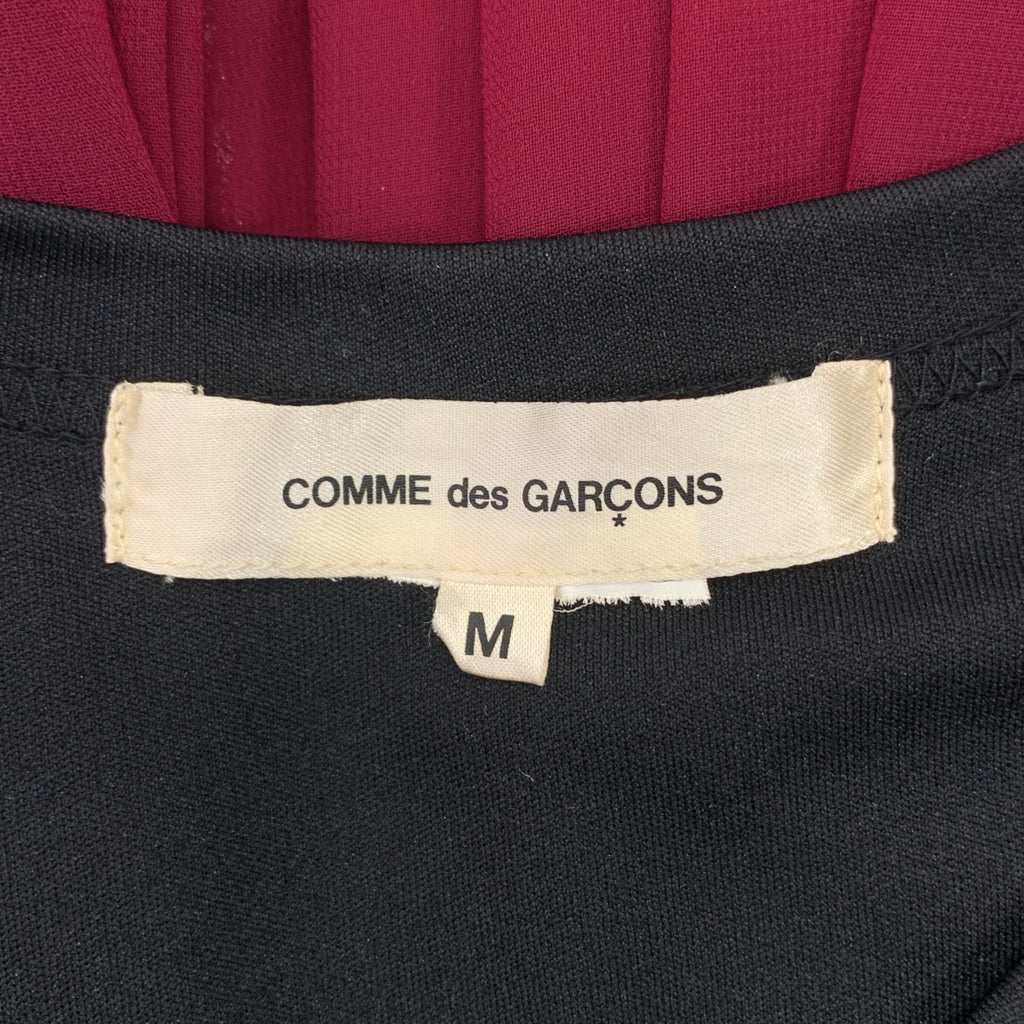 COMME des GARCONS | 2020 秋冬 | 雪紡褶皺剪裁上衣 | M | 黑色/酒紅色 | 女款