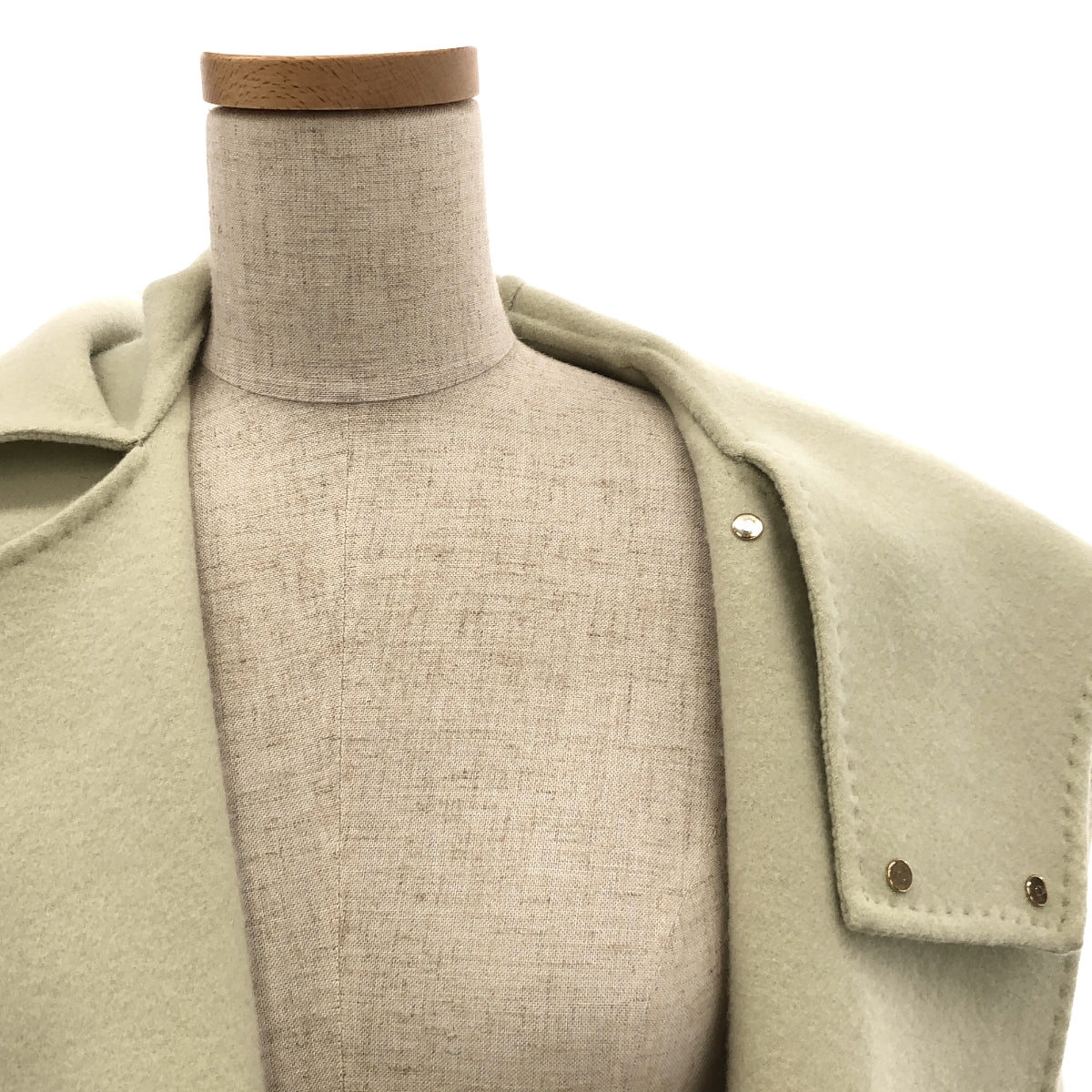 [Good Condition] ebure / Ebur | × Ron Herman Wool Luxe Melton Hooded Coat | S | Ivory | Women's