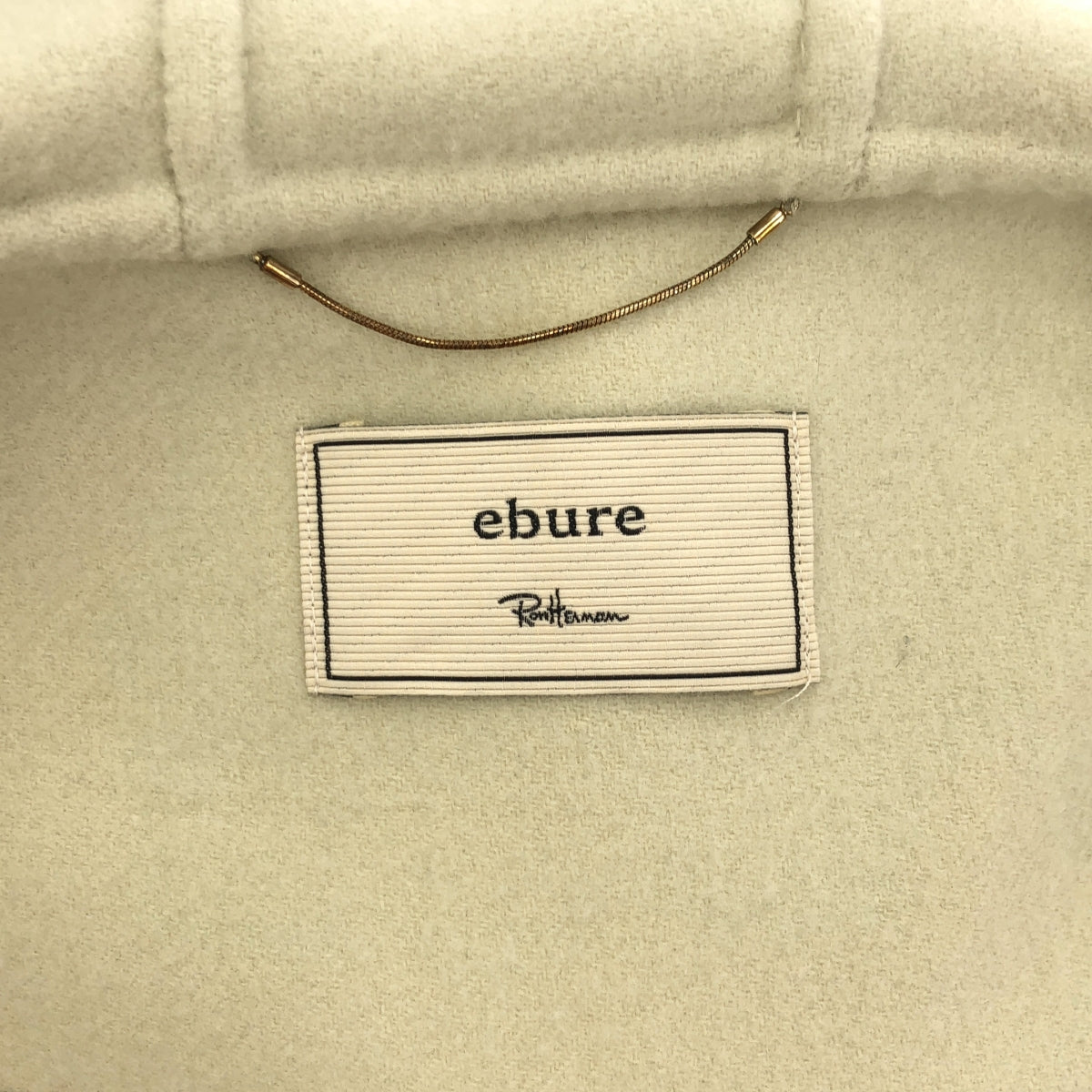 [Good Condition] ebure / Ebur | × Ron Herman Wool Luxe Melton Hooded Coat | S | Ivory | Women's