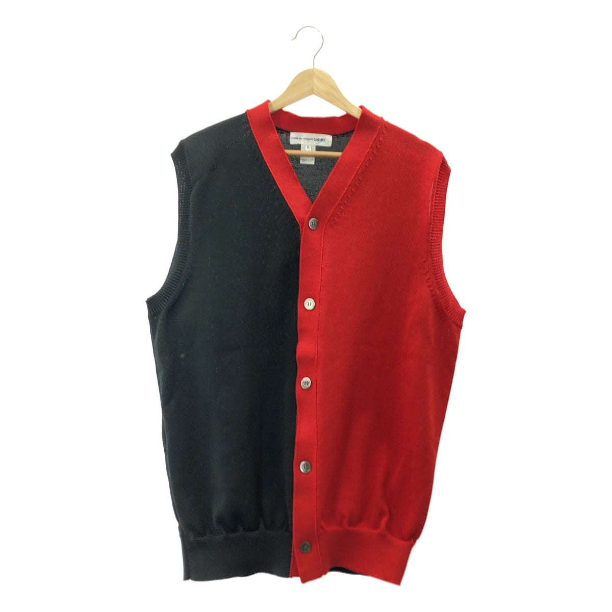 COMME des GARÇONS 襯衫 | 2022 春夏 | 雙色聚酯針織背心 | XL 碼 | 男款