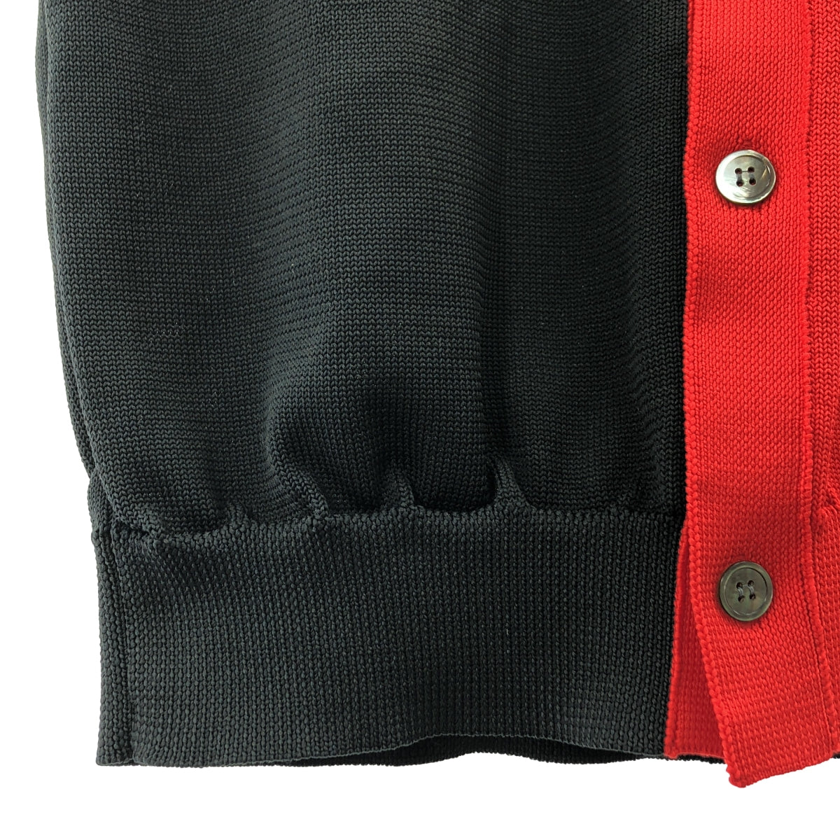 【美品】  COMME des GARCONS SHIRT / コムデギャルソンシャツ | 2022SS | 2トーンカラー ポリエステル ニットベスト | XL | ブラック / レッド | メンズ