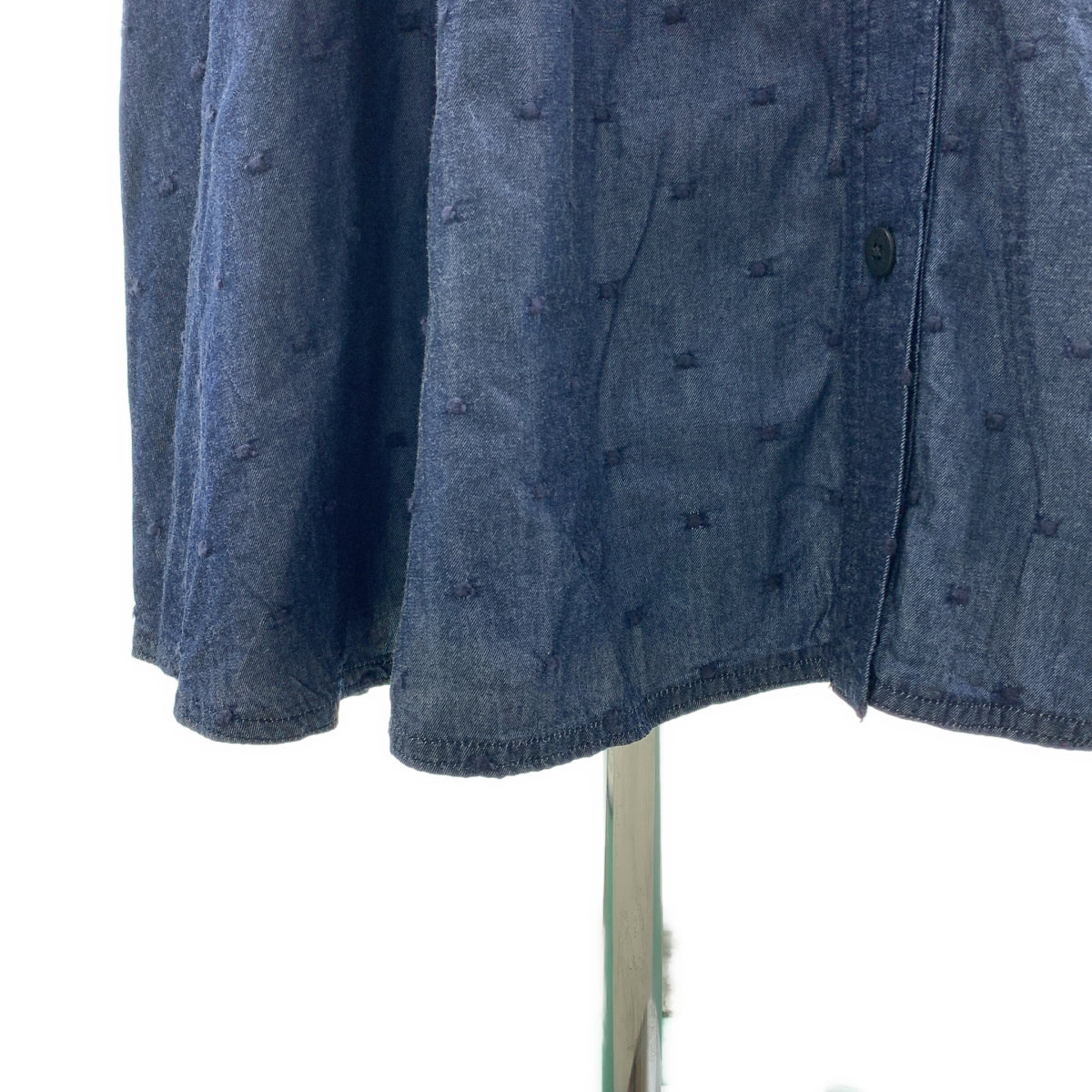 SINME / シンメ | ドット デニム ロング シャツワンピース | S | レディース