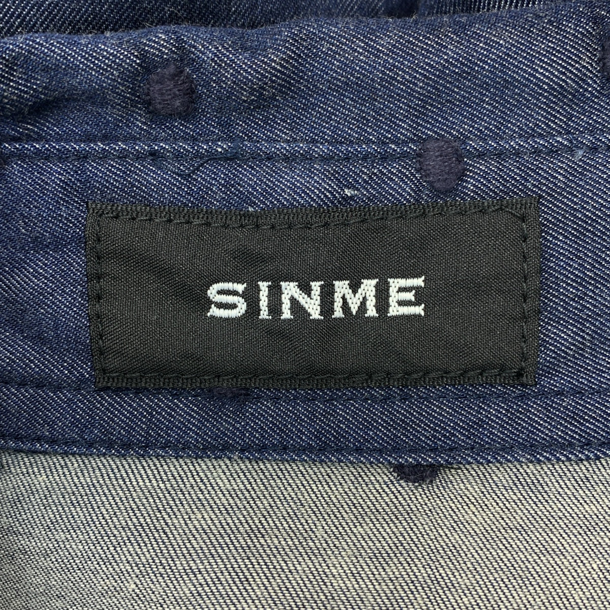 SINME / シンメ | ドット デニム ロング シャツワンピース | S | レディース