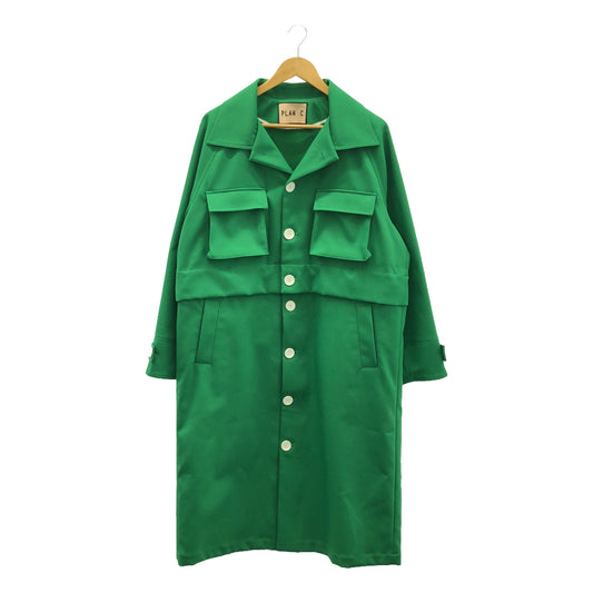 Plan C / Plancy | 2way Balmacaan Coat | 40 | Green/White | Women's