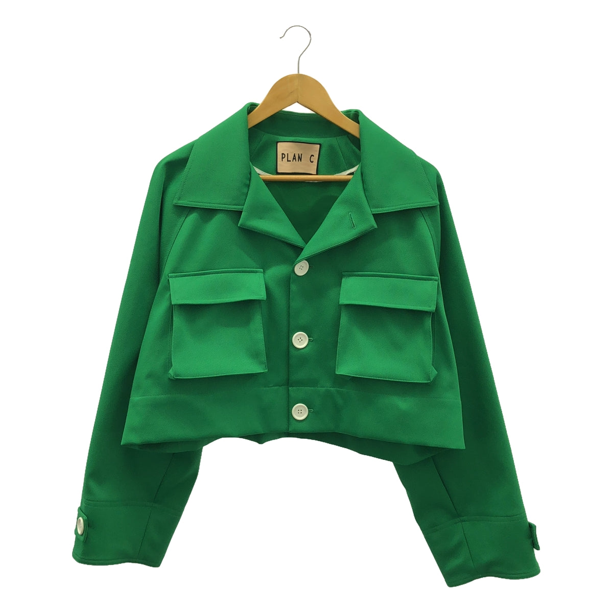 Plan C / プランシー | 2way ステンカラーコート | 40 | グリーン/ホワイト | レディース