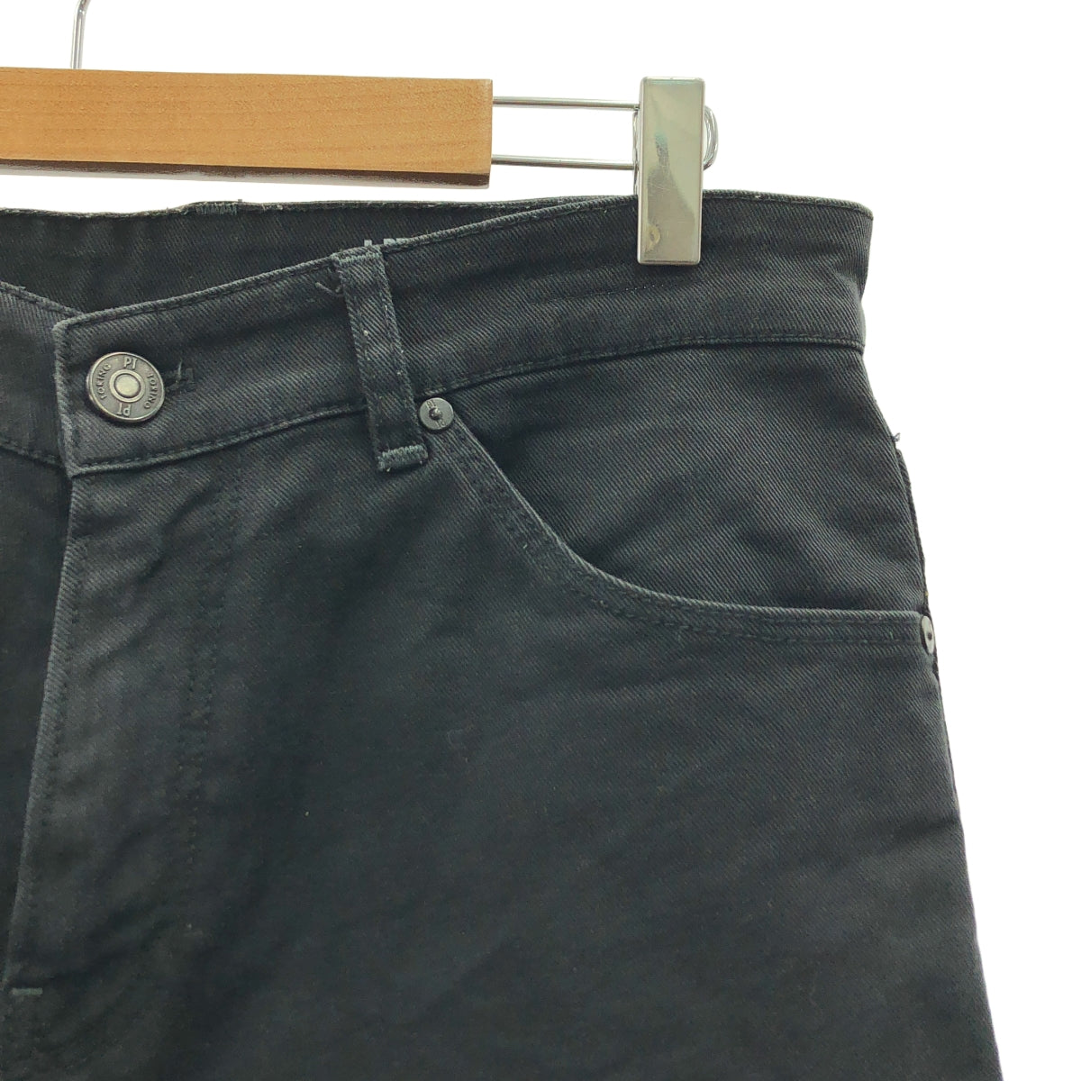 PT TORINO / 피티토리노 | REGGAE / 가죽 패치 블랙 데님 팬츠 | 34 | 남성