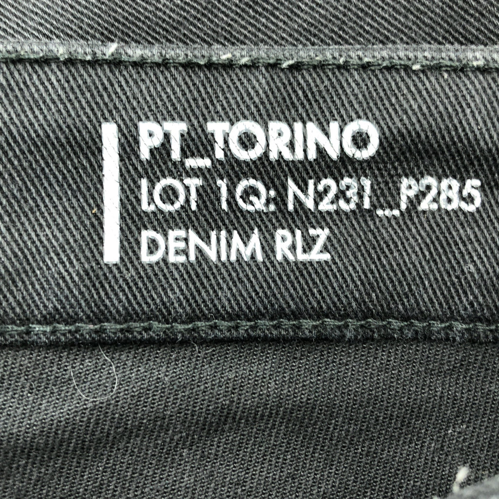 PT TORINO / 피티토리노 | REGGAE / 가죽 패치 블랙 데님 팬츠 | 34 | 남성