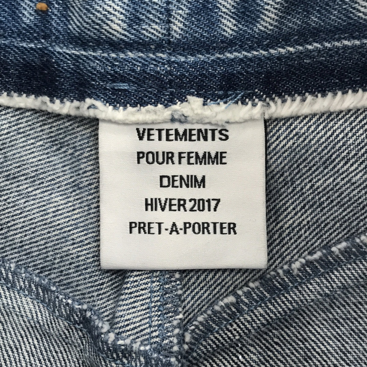 VETEMENTS / ヴェトモン | 2017AW | 再構築 リメイク パッチワーク ハイウエスト デニムパンツ | S | インディゴ | レディース