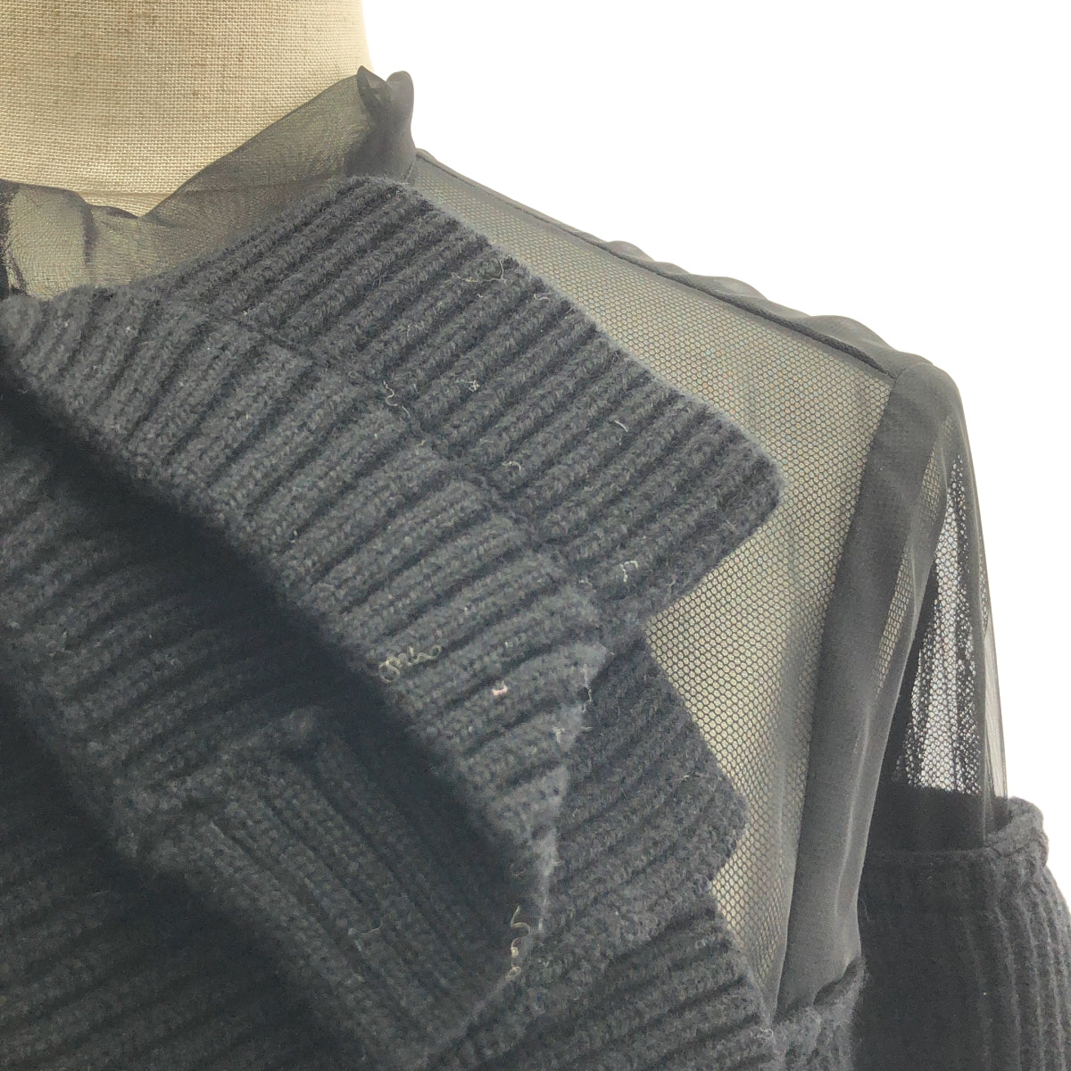sacai / サカイ | 2023AW | シアー切替 リブ ニット | 1 | レディース