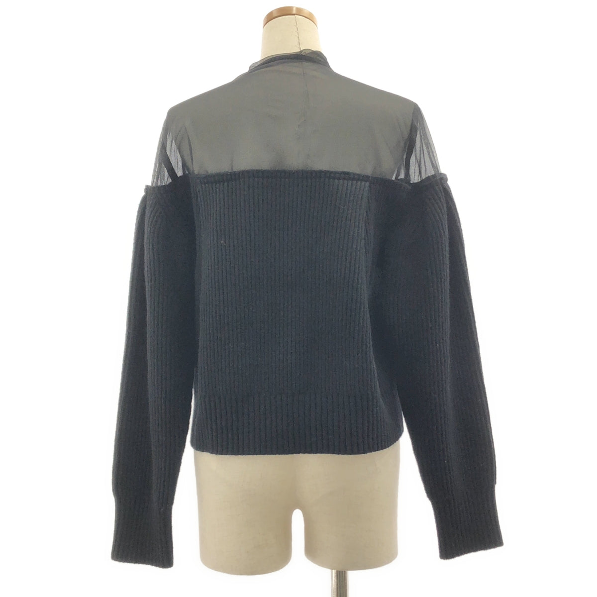 sacai / サカイ | 2023AW | シアー切替 リブ ニット | 1 | レディース