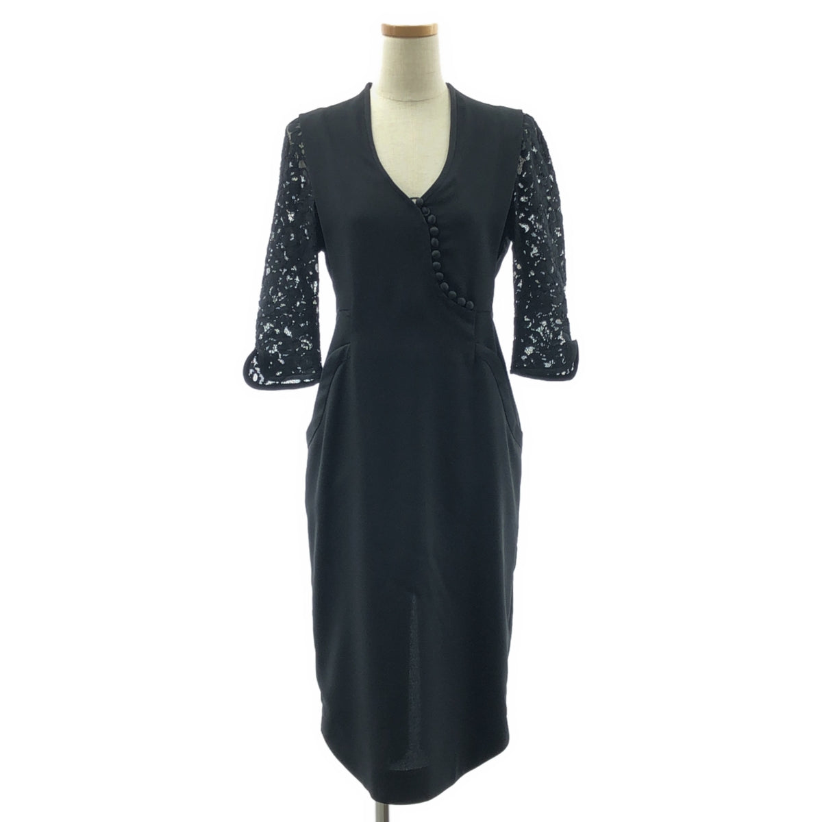 Mame Kurogouchi / マメクロゴウチ | Lace Sleeve Dress 袖 レース ドレス ワンピース | 1 | ブラック | レディース