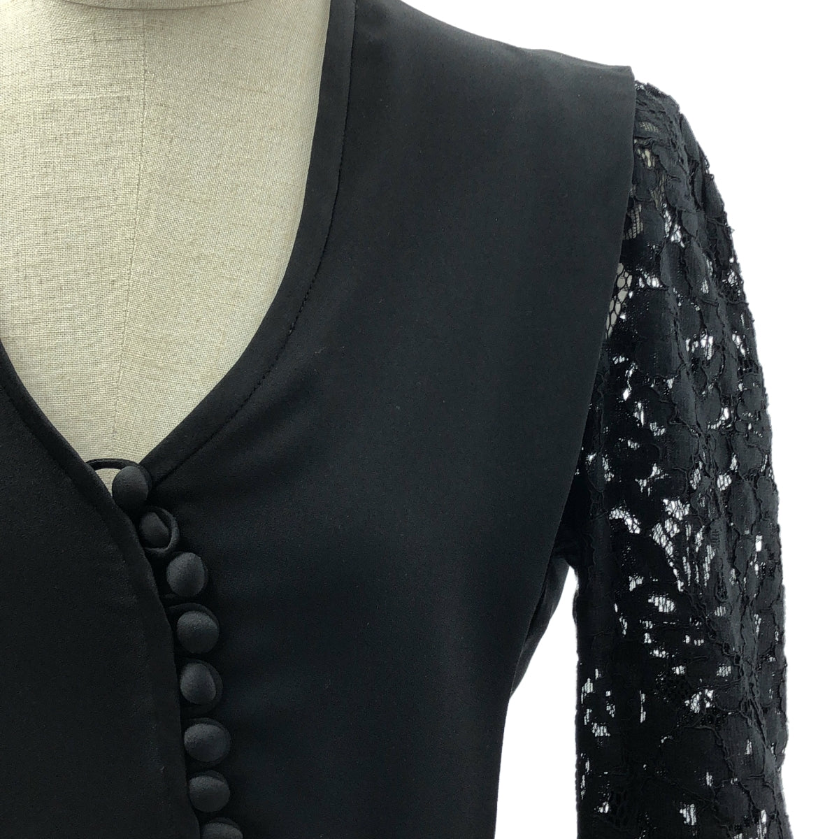 Mame Kurogouchi / マメクロゴウチ | Lace Sleeve Dress 袖 レース ドレス ワンピース | 1 | ブラック | レディース