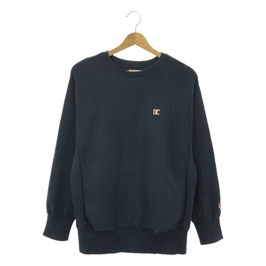 Coohem | Cotton Cashmere Logo Embroidered Crew Neck Knit | XL | Navy | Men's