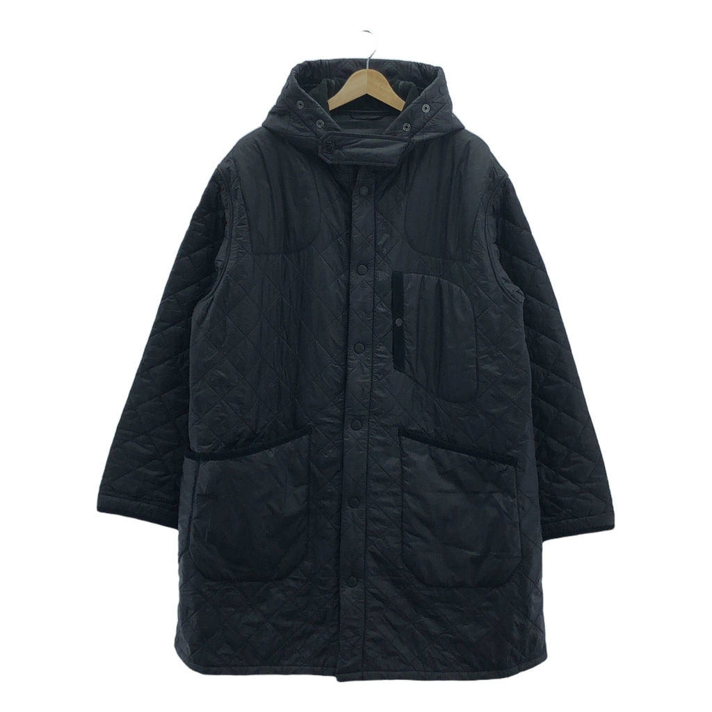 【美品】  Barbour / バブアー | Heritage + / ヘリテージ プラス キルティング フード コート | L | ブラック | メンズ