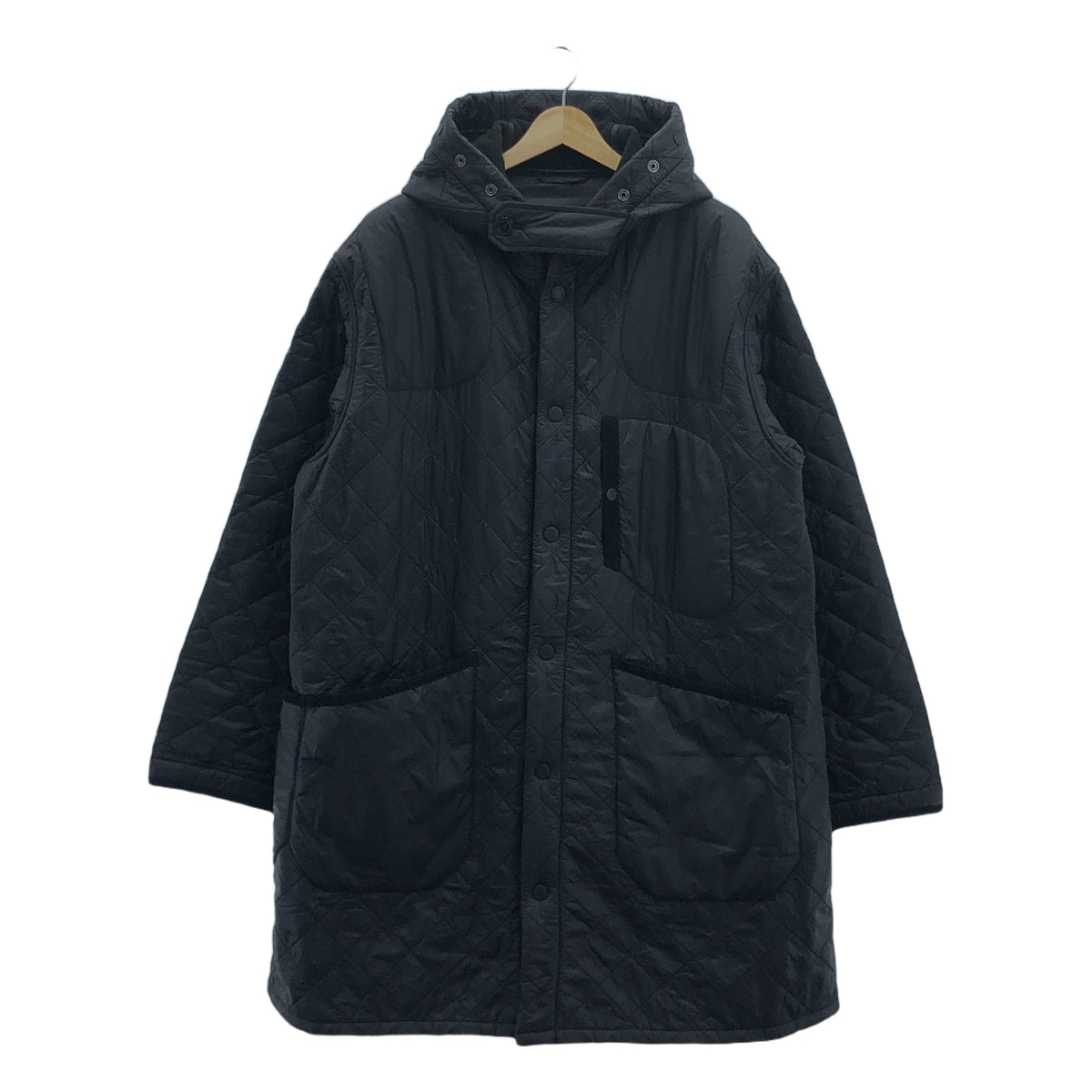 [狀況良好] Barbour Heritage + 絎縫連帽大衣 | L | 黑色 | 男款