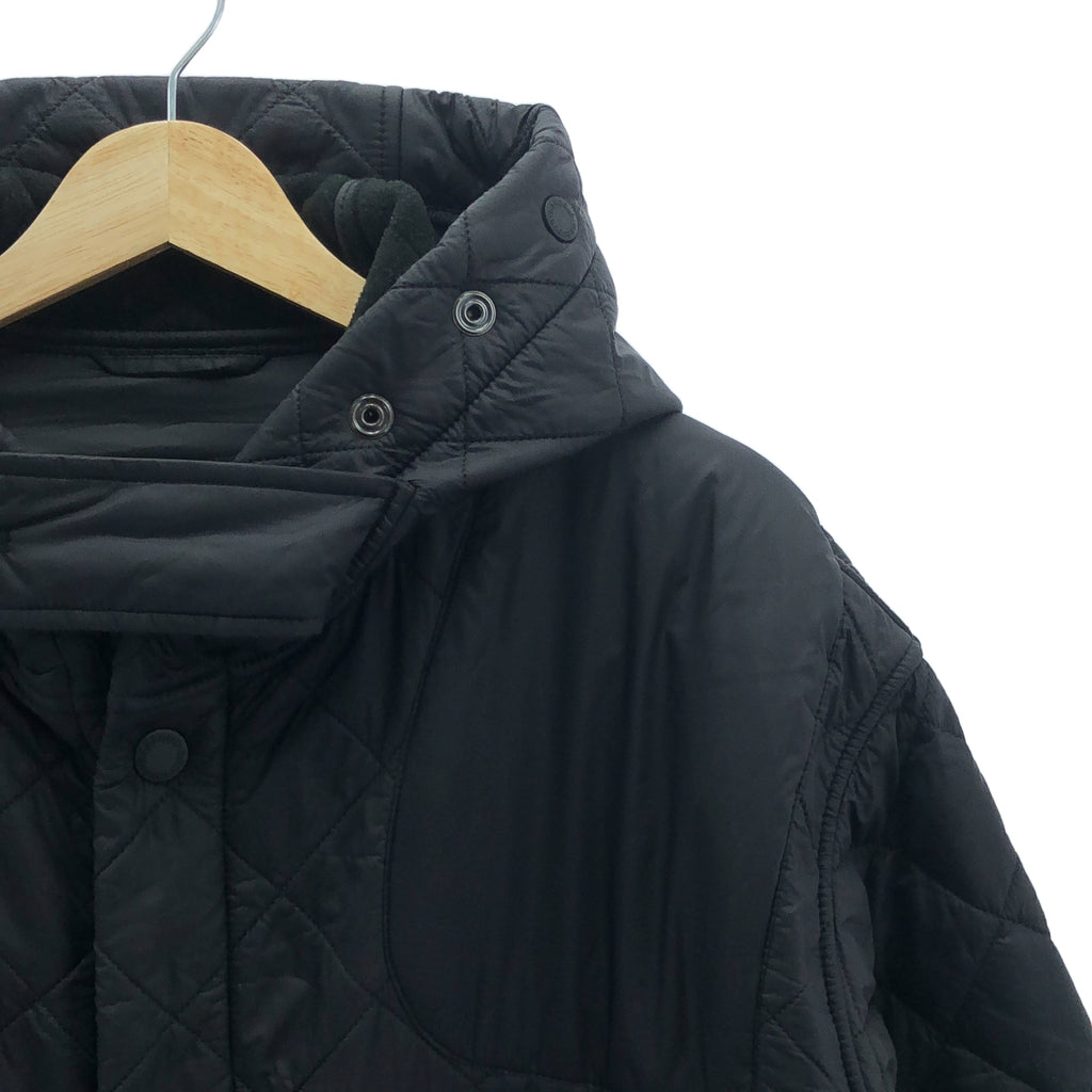 【美品】  Barbour / バブアー | Heritage + / ヘリテージ プラス キルティング フード コート | L | ブラック | メンズ
