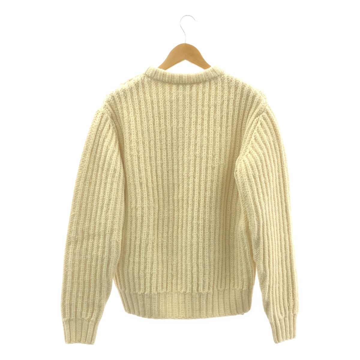 DRIES VAN NOTEN / 드리스 반 노텐 | 2022AW | 호일 프린트 울 알란 크루 넥 니트 | S | 남성