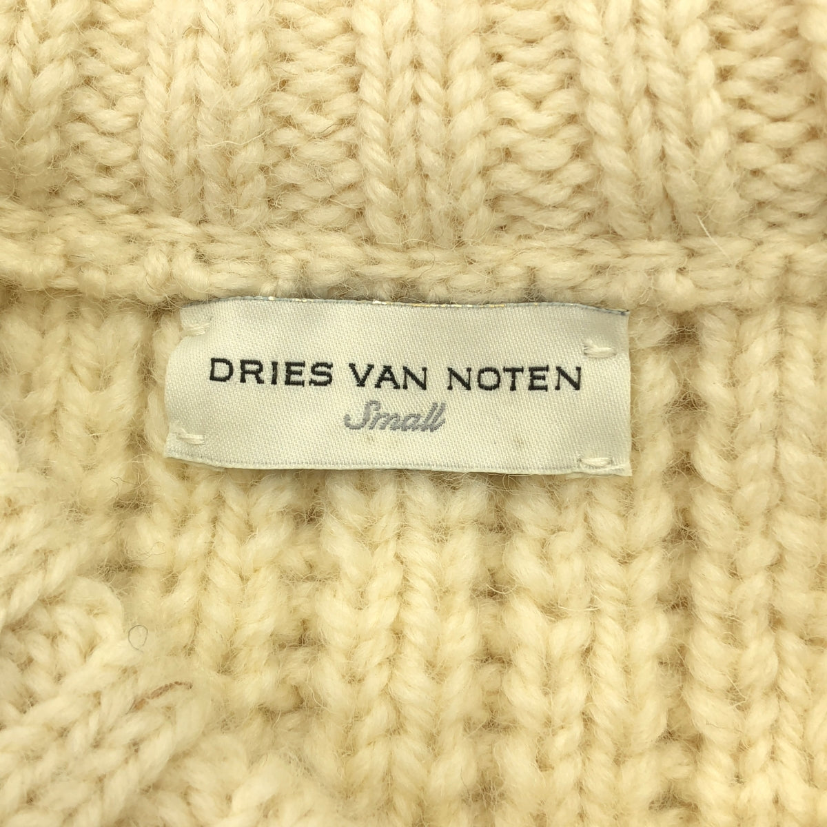 DRIES VAN NOTEN / 드리스 반 노텐 | 2022AW | 호일 프린트 울 알란 크루 넥 니트 | S | 남성