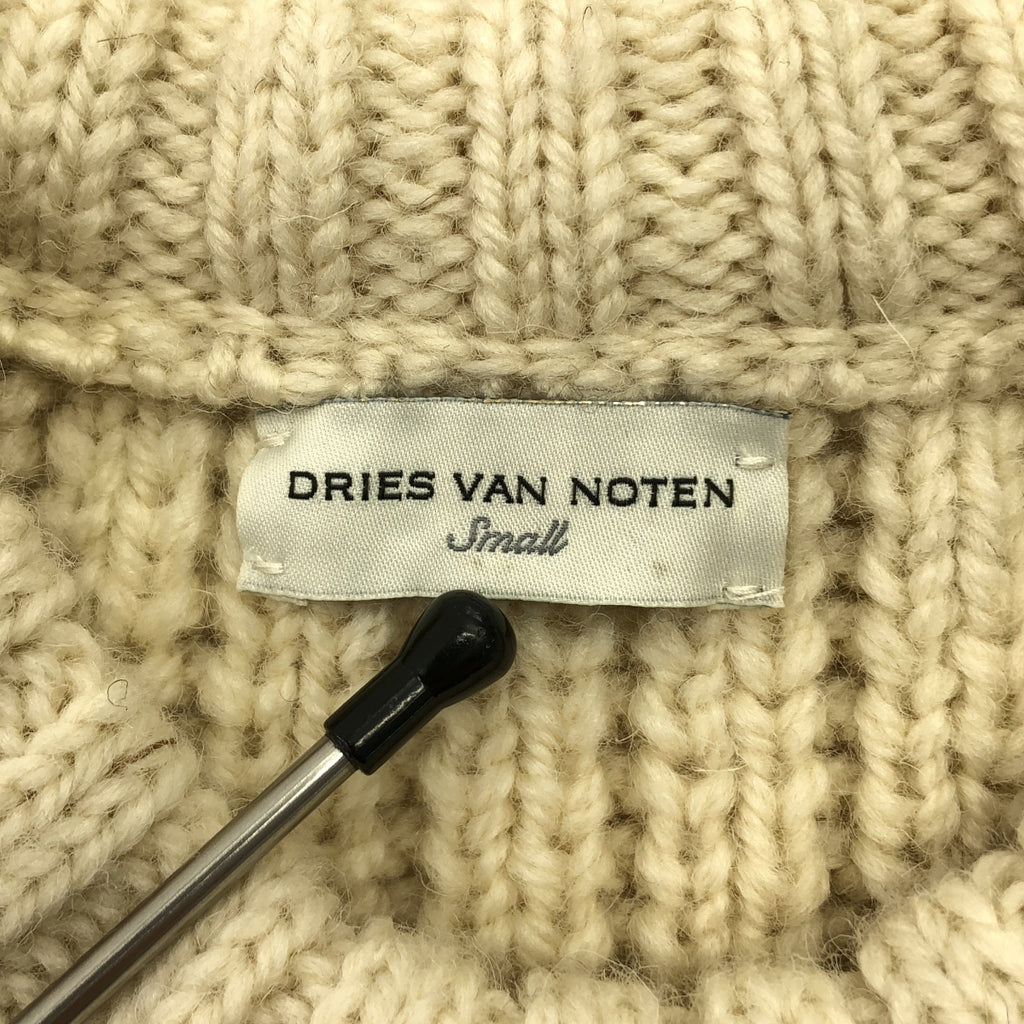DRIES VAN NOTEN / 드리스 반 노텐 | 2022AW | 호일 프린트 울 알란 크루 넥 니트 | S | 남성