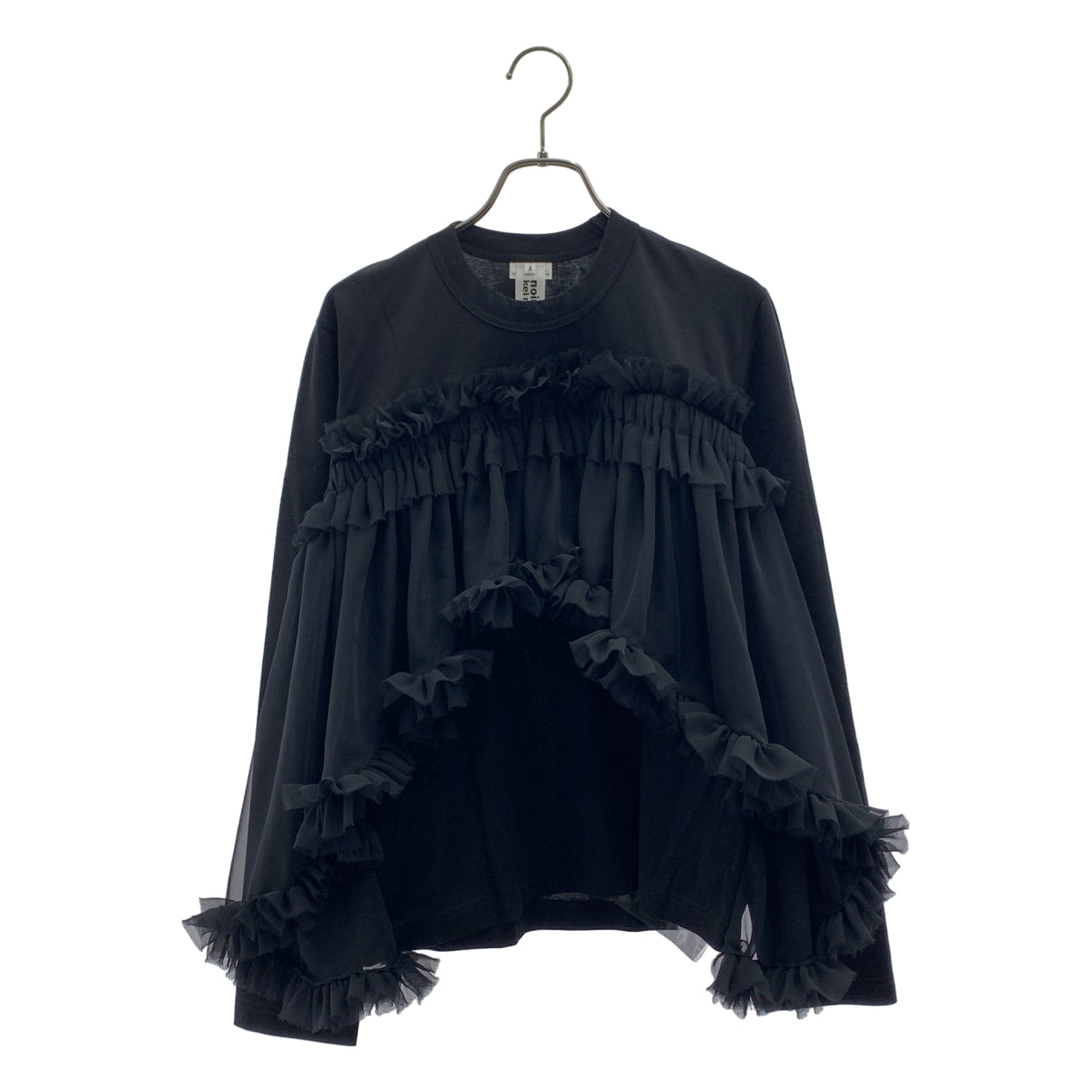 noir kei ninomiya | 2026春夏 | 薄紗褶皺圓領上衣 | S碼 | 女款