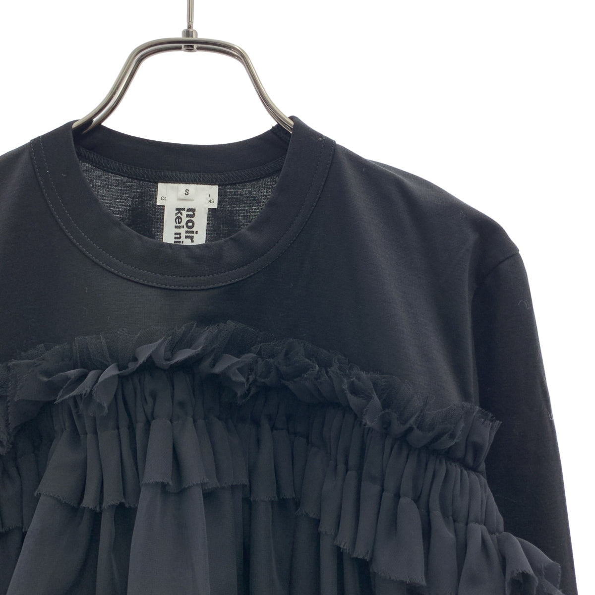 noir kei ninomiya | 2026春夏 | 薄紗褶皺圓領上衣 | S碼 | 女款