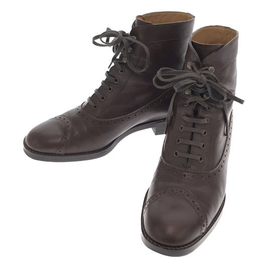 [Good Condition] KATIM / ORCHARD / Leather Lace-up Boots | 35 1/2 | Dark Brown | Women's