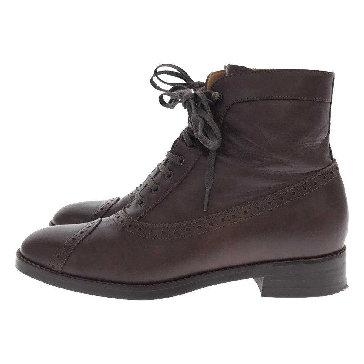 [狀況良好] KATIM / ORCHARD / 皮革繫帶靴 | 35 1/2 |深棕色 |女的