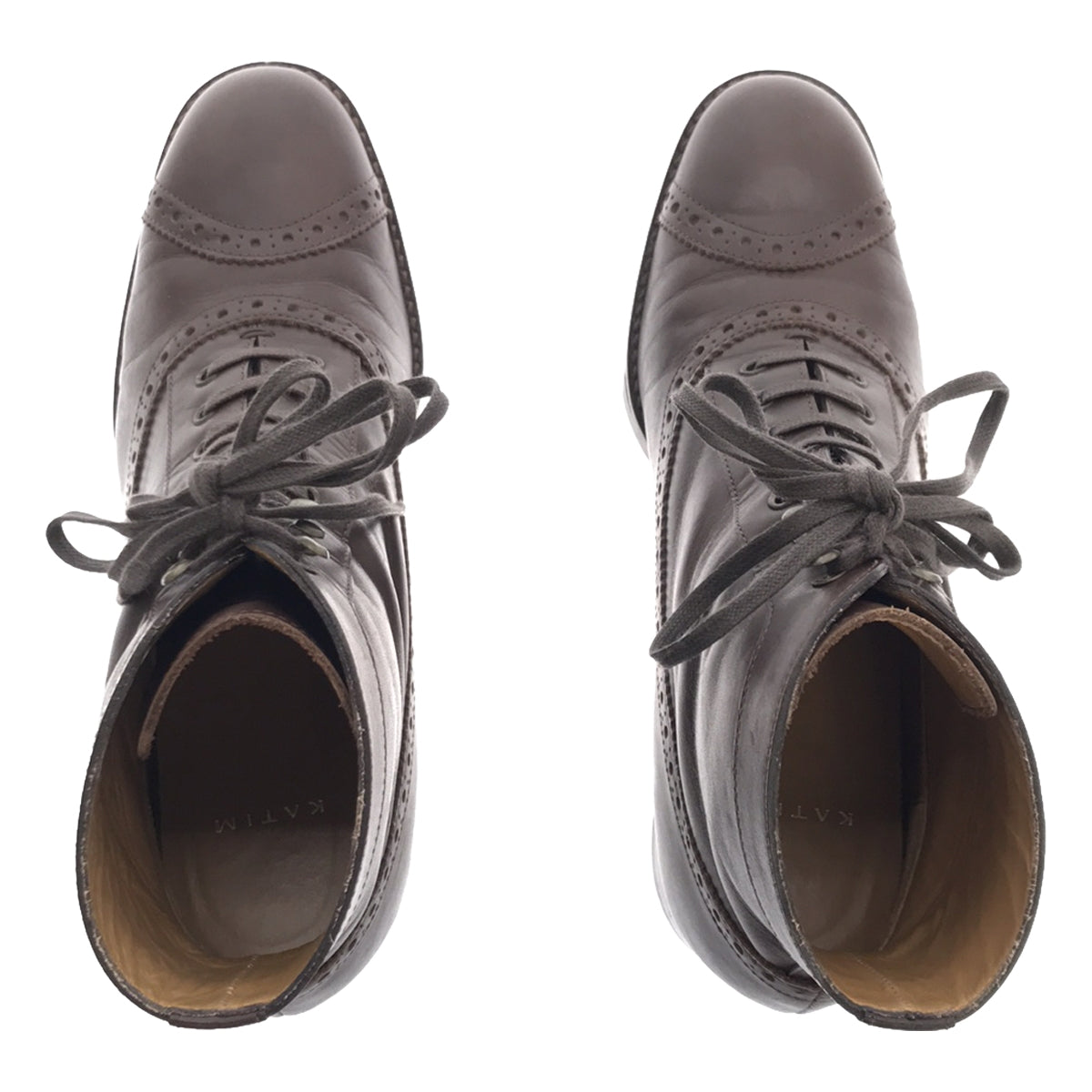 [狀況良好] KATIM / ORCHARD / 皮革繫帶靴 | 35 1/2 |深棕色 |女的