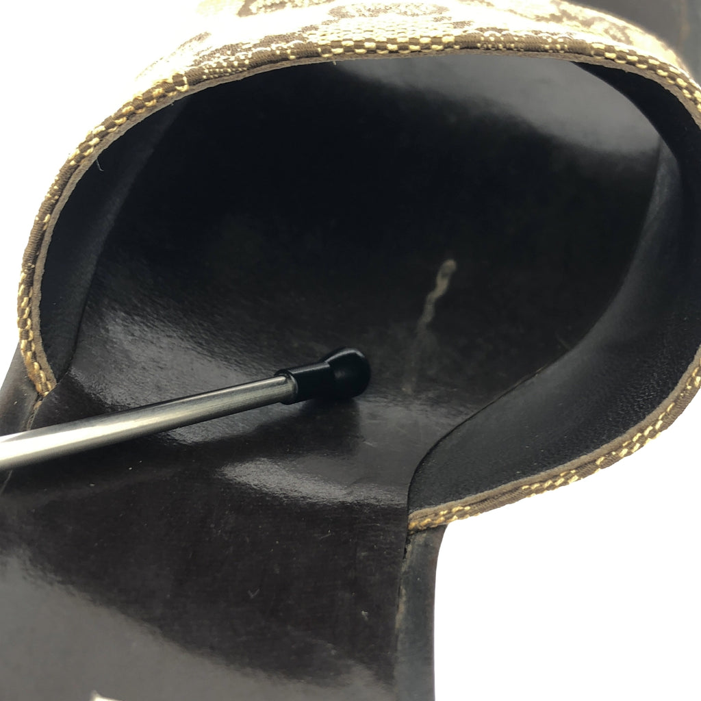 GUCCI / グッチ | キャンバス GG 総柄 チャンキーヒール サンダル | 38 1/2 | レディース