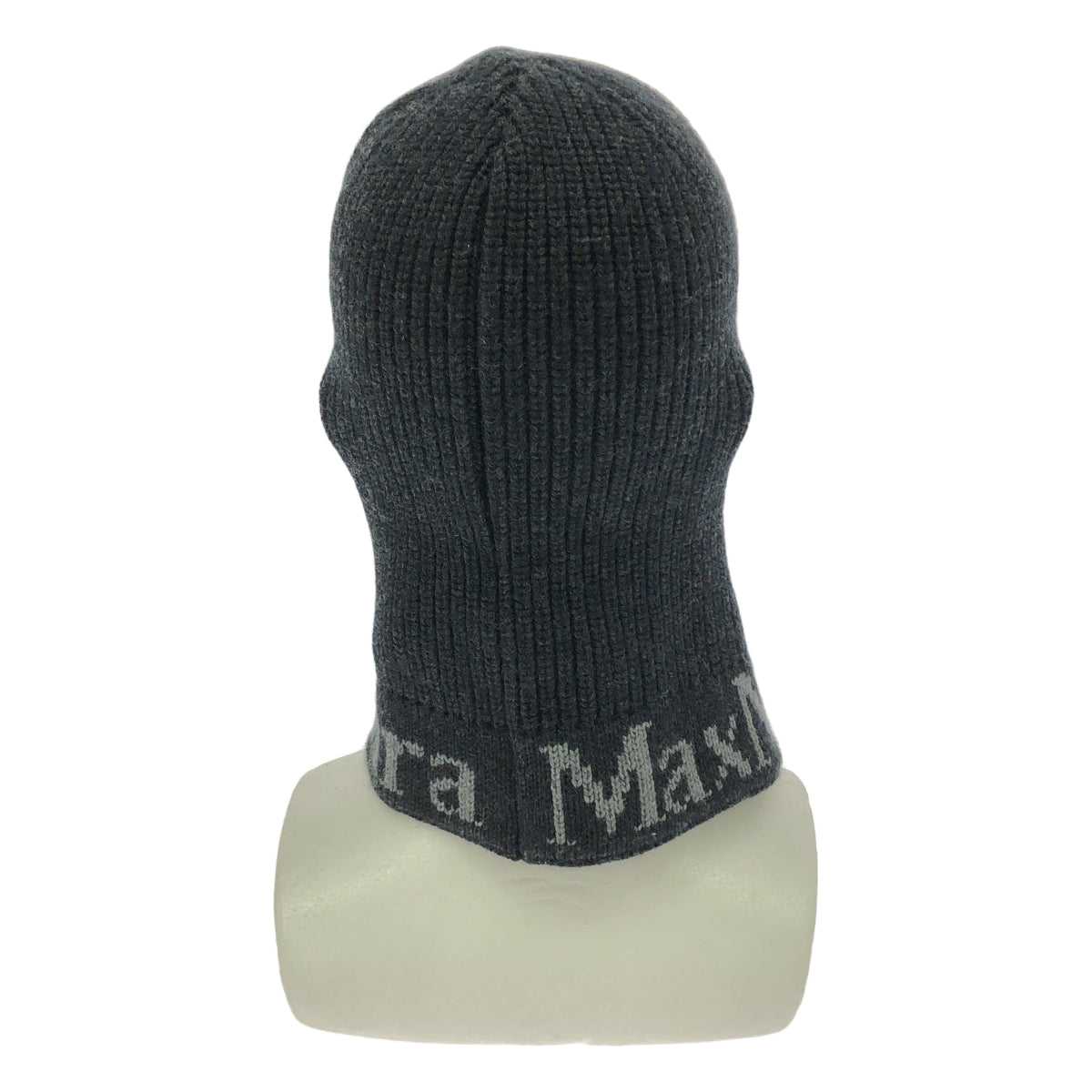 Max Mara / マックスマーラ | ロゴ ウール バラクラバ ニット 帽子 | チャコールグレー | レディース