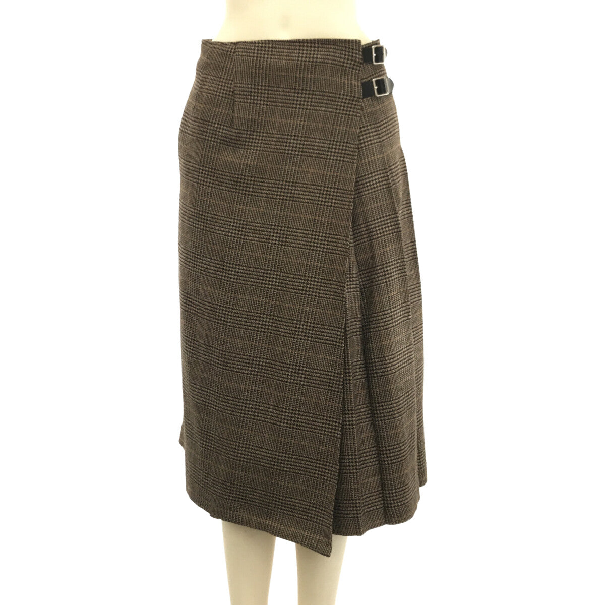 foufou / foufou | glen check tuck wlap skirt | - | brown | women's