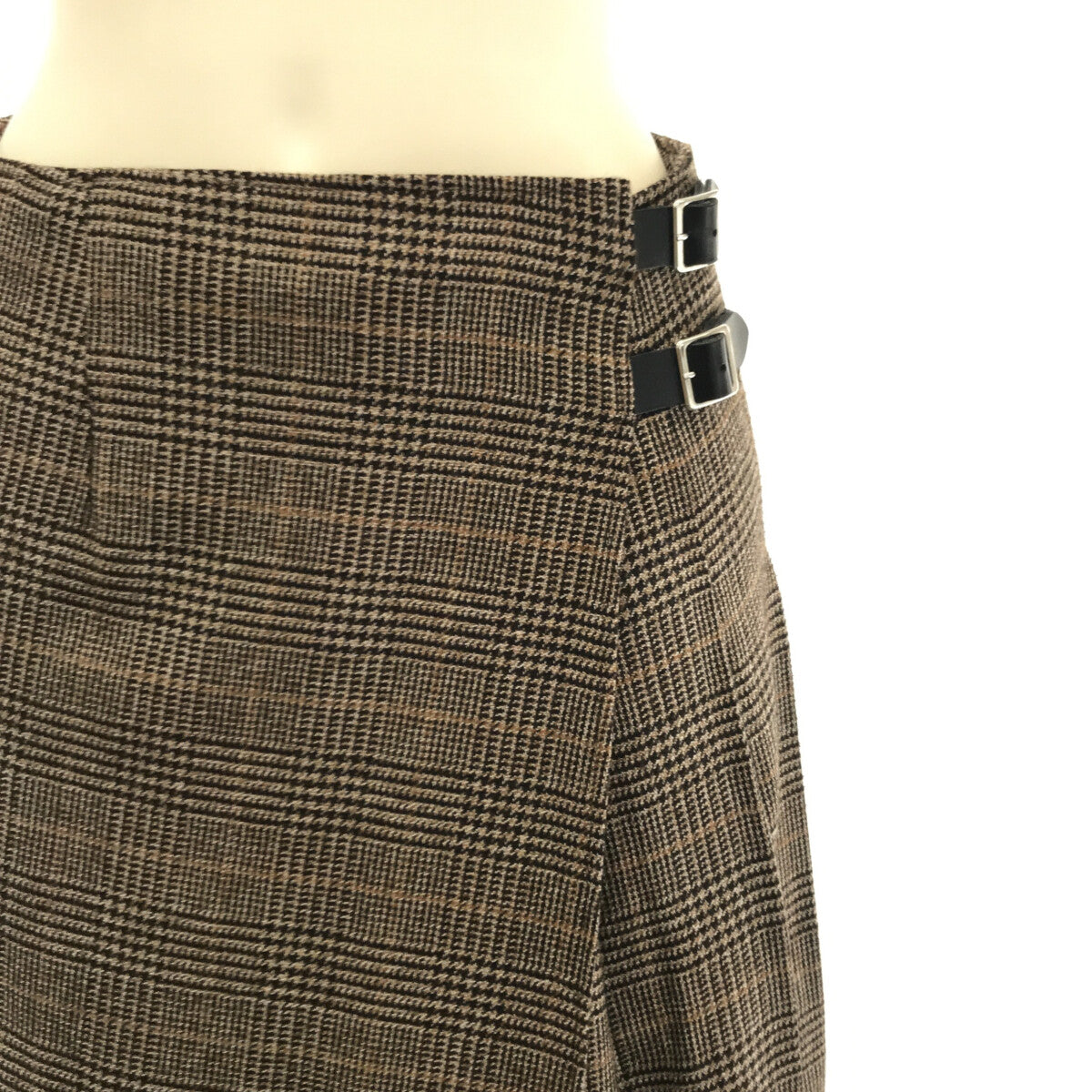 foufou / foufou | glen check tuck wlap skirt | - | brown | women's