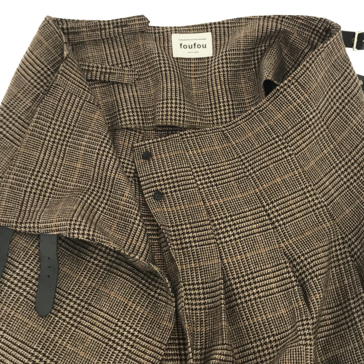 foufou / foufou | glen check tuck wlap skirt | - | brown | women's