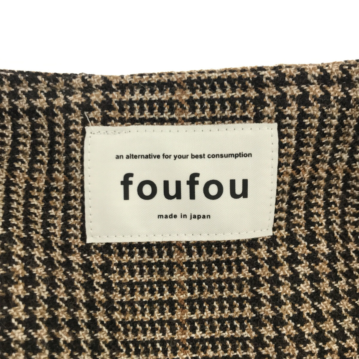 foufou / foufou | glen check tuck wlap skirt | - | brown | women's