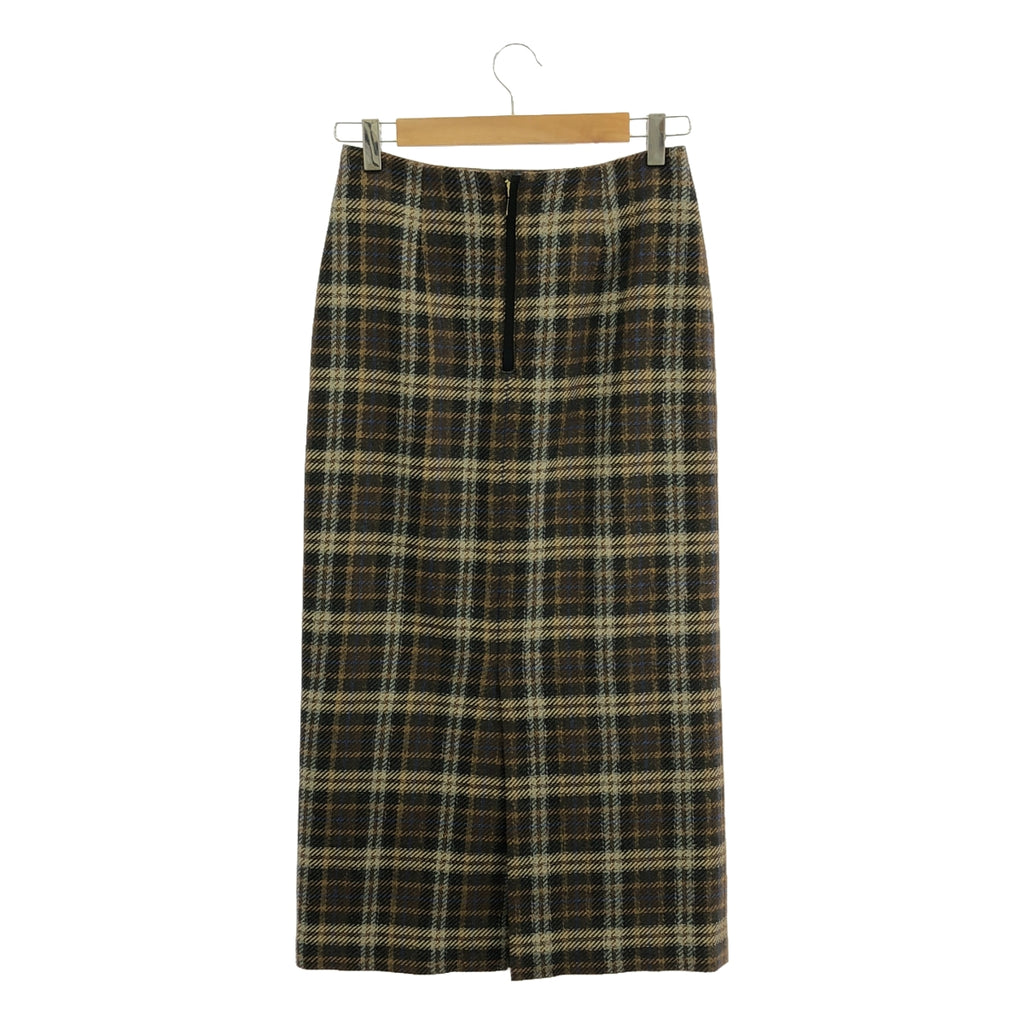 【美品】  1er Arrondissement / プルミエアロンディスモン | チェックIラインスカート | 36 | ブラウン | レディース