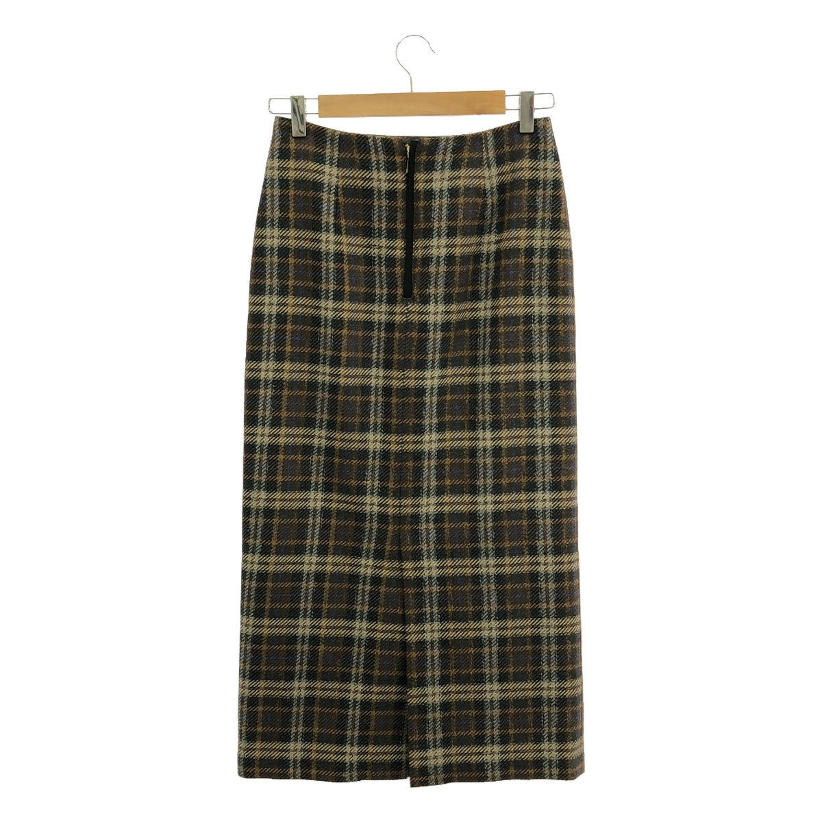 【美品】  1er Arrondissement / プルミエアロンディスモン | チェックIラインスカート | 36 | ブラウン | レディース