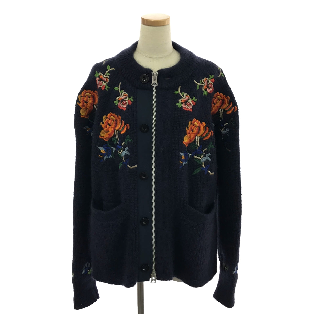 sacai / Sacai | 2022AW | Flower Embroidery Knit Cardigan / Flower Embroidery Knit Cardigan Jacket | 1 | Men's