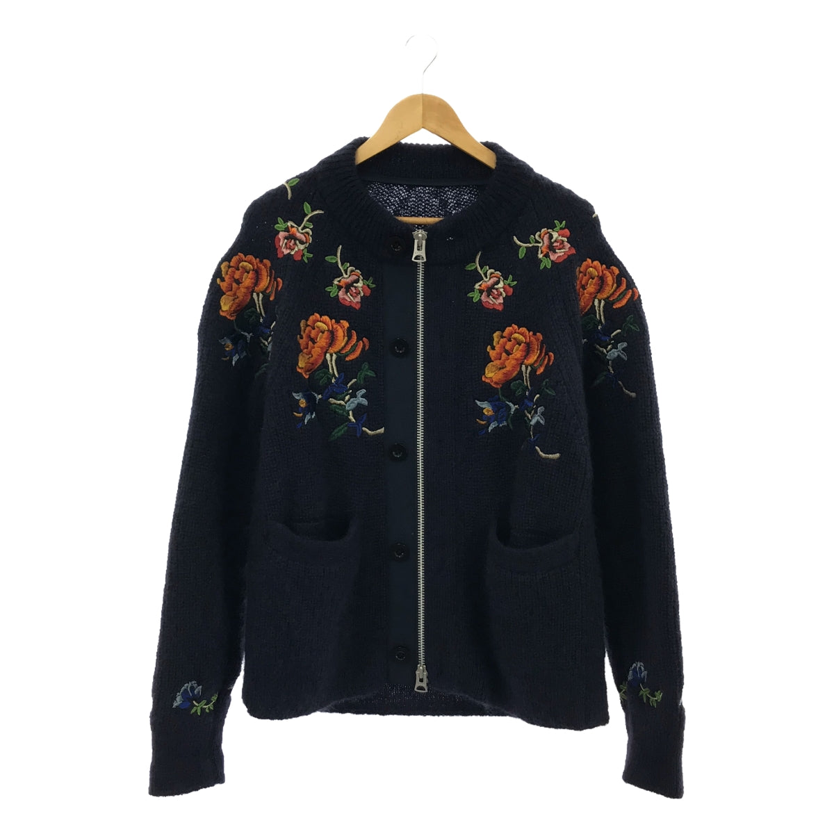 sacai / Sacai | 2022AW | Flower Embroidery Knit Cardigan / Flower Embroidery Knit Cardigan Jacket | 1 | Men's