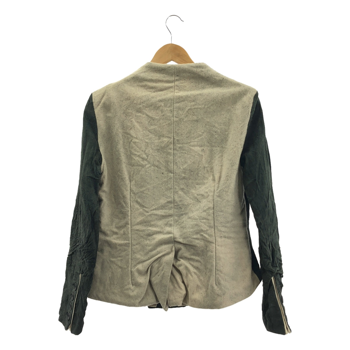 Paul Harnden / 폴 하덴 | 가죽 울 전환 노 컬러 재킷 | M | 남성