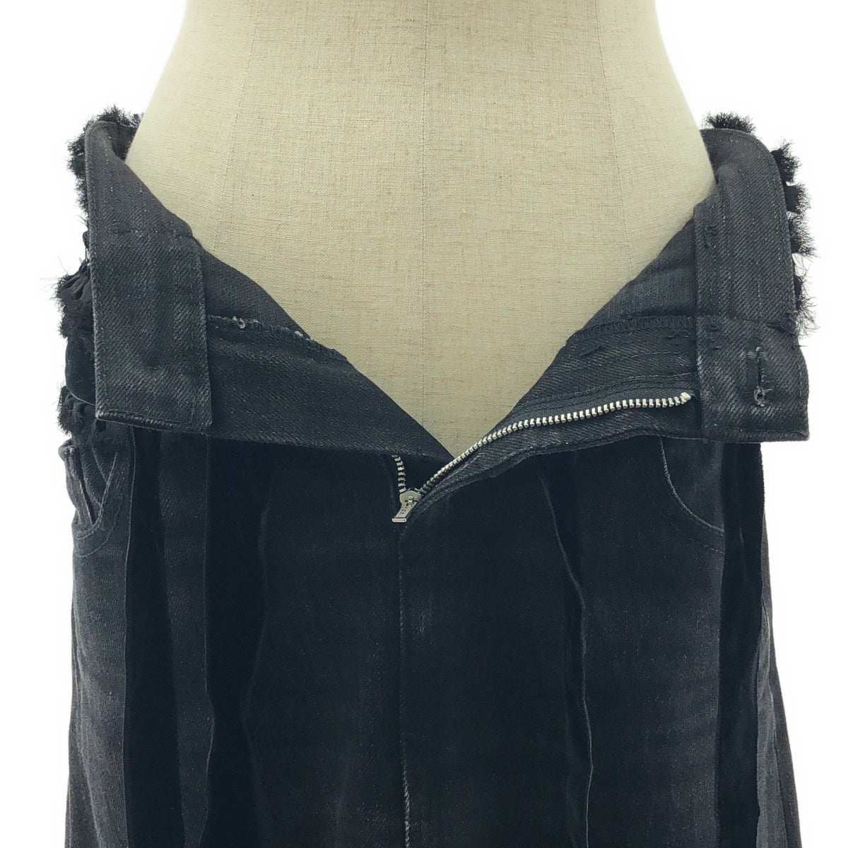 COMME des GARÇONS | 經編布料2006 秋冬 |亮片天鵝絨絲帶牛仔開衩長裙 |尺寸 M |女性的