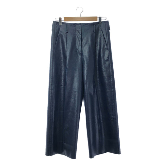 [Beautiful Condition] SUPPORT SURFACE | × STRASBURGO Strasburgo Custom Faux Leather Tuck Wide Pants | 1 | Navy | Women's