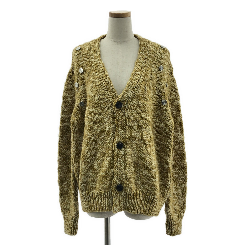 【新品】  NAMACHEKO / ナマチェコ | CYRUS CARDIGAN ニット カーディガン | 36 | WHITE SPRAED YELLOW / イエロー系 | レディース