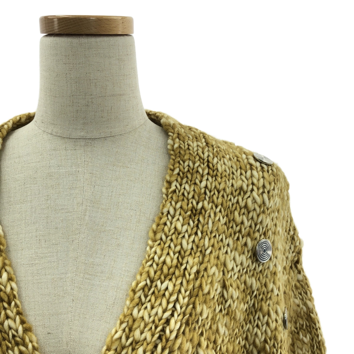 【新品】  NAMACHEKO / ナマチェコ | CYRUS CARDIGAN ニット カーディガン | 36 | WHITE SPRAED YELLOW / イエロー系 | レディース