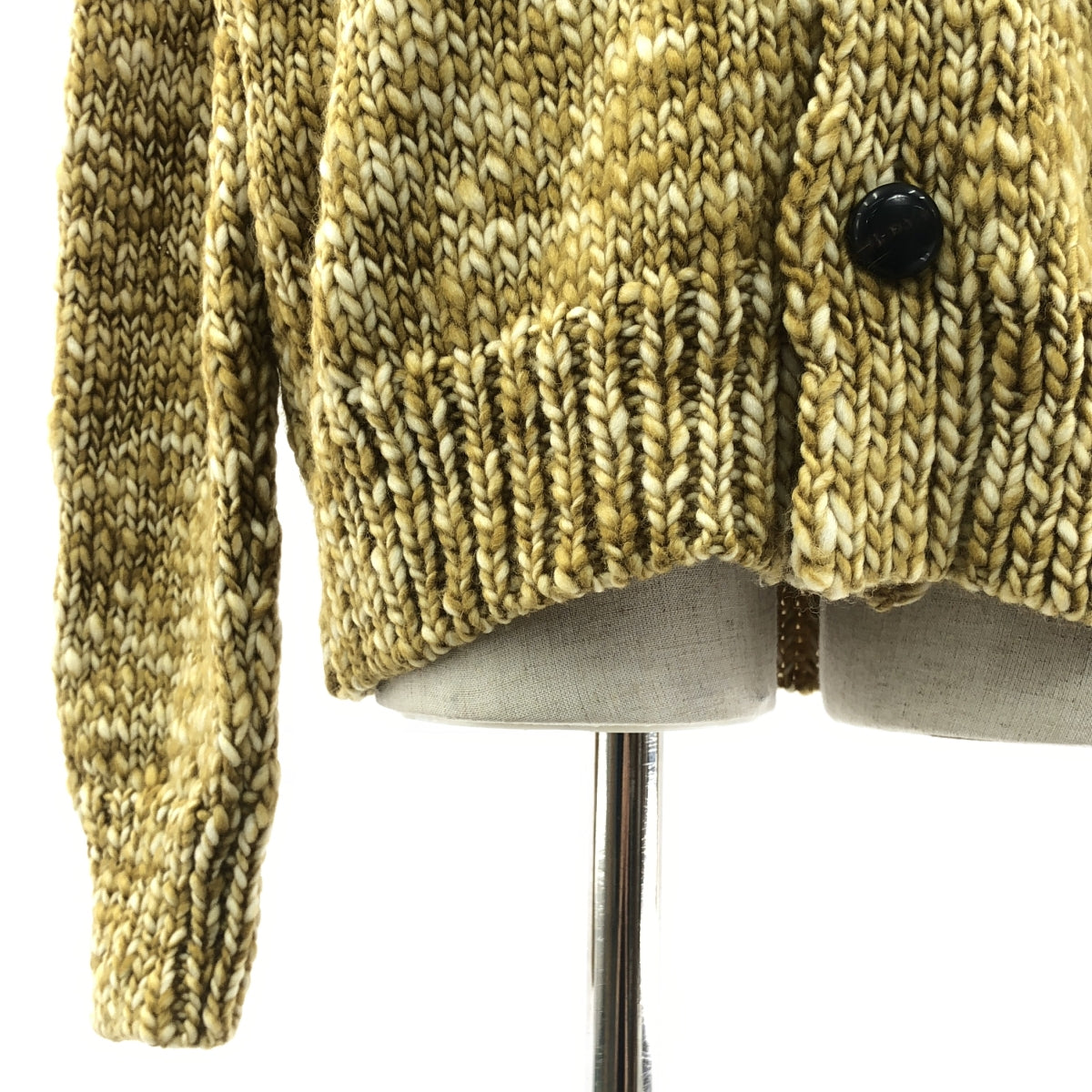 【新品】  NAMACHEKO / ナマチェコ | CYRUS CARDIGAN ニット カーディガン | 36 | WHITE SPRAED YELLOW / イエロー系 | レディース